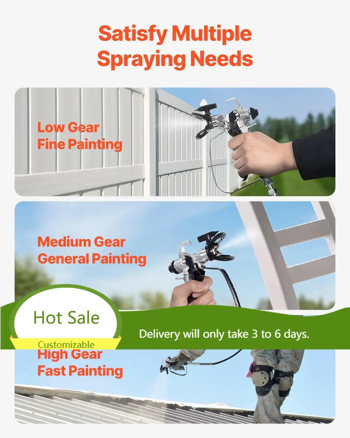 Airless Paint Sprayer 3000Psi - 750W 스탠드형 무공기 페인트 분사기, 3000PSI