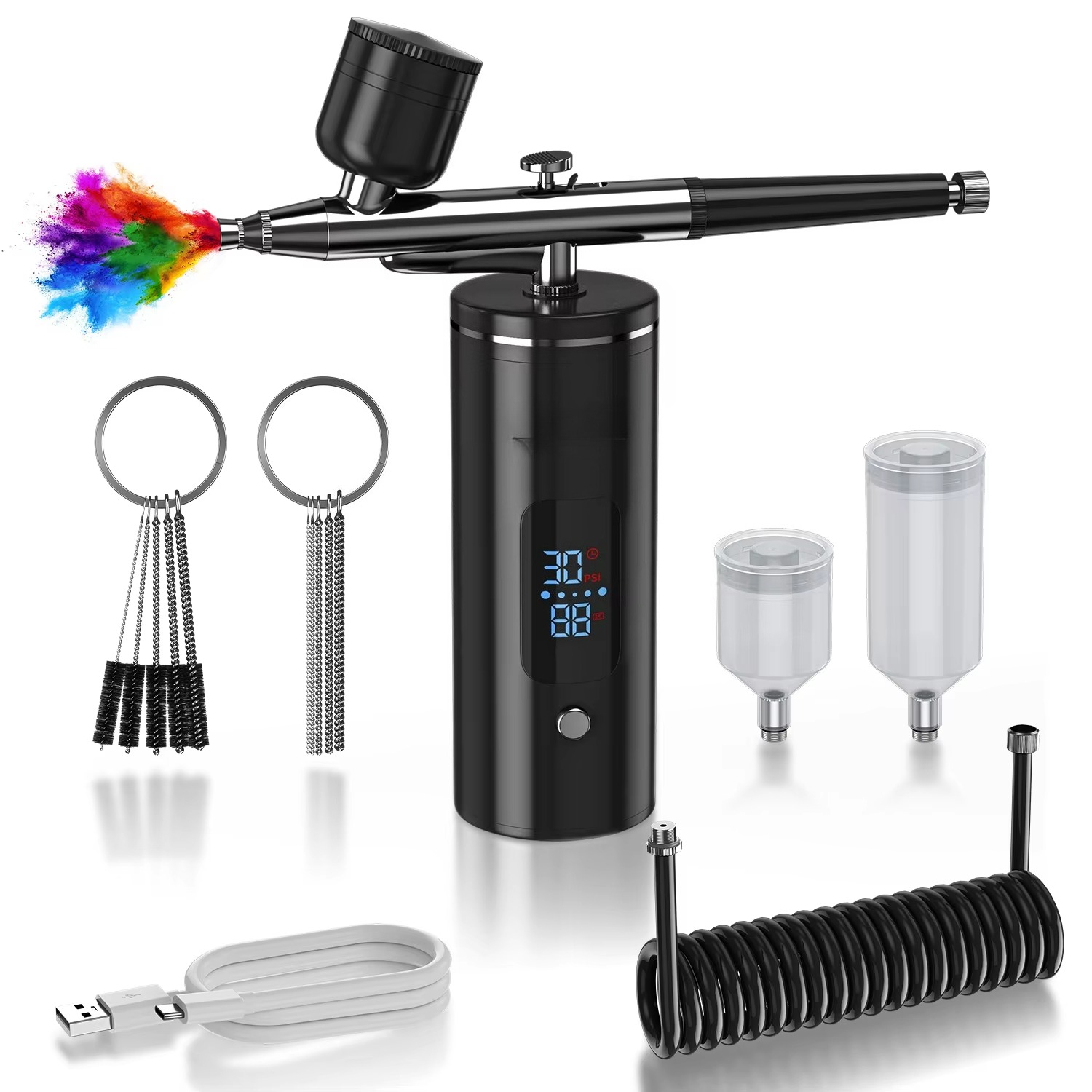 Airbrush Kit Compressor - 충전식 무선 에어브러시 키트(컴프레셔 포함) 휴대용
