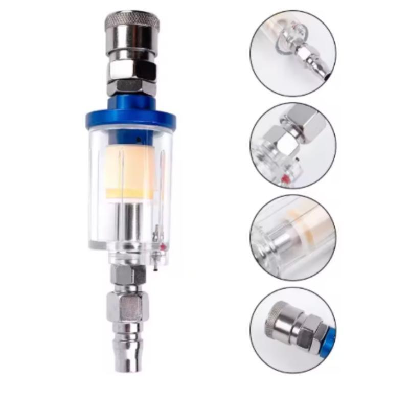 Spray Gun Air Compressor Kit - 1/4인치 나사산이 있는 투명한 물 분리