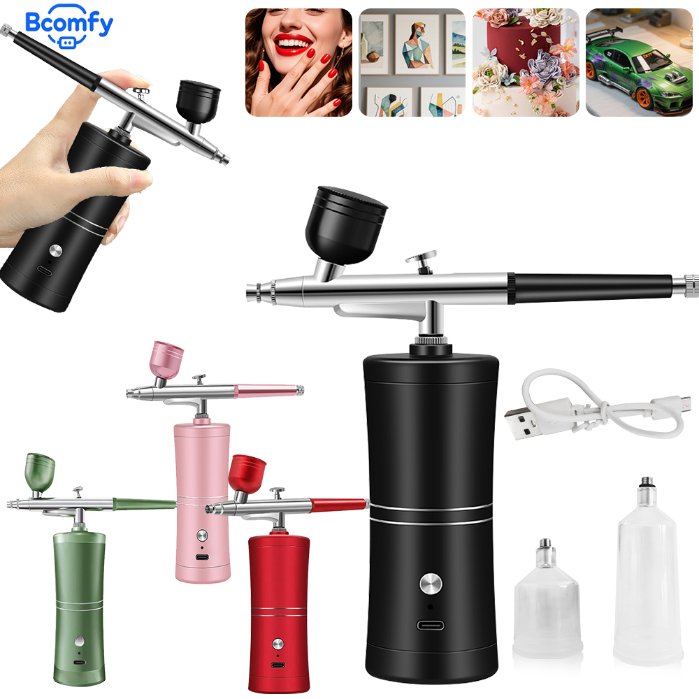 Airbrush Kit Compressor - 무선 휴대용 에어브러시 네일 아트 케이크