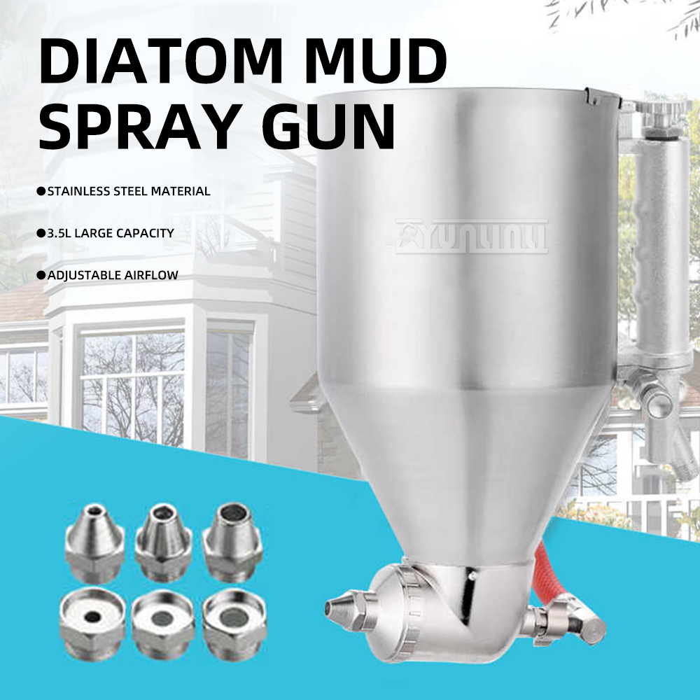 Texture Spray Hopper Gun - 텍스처 페인트 스프레이 건, 스테인리스 스틸