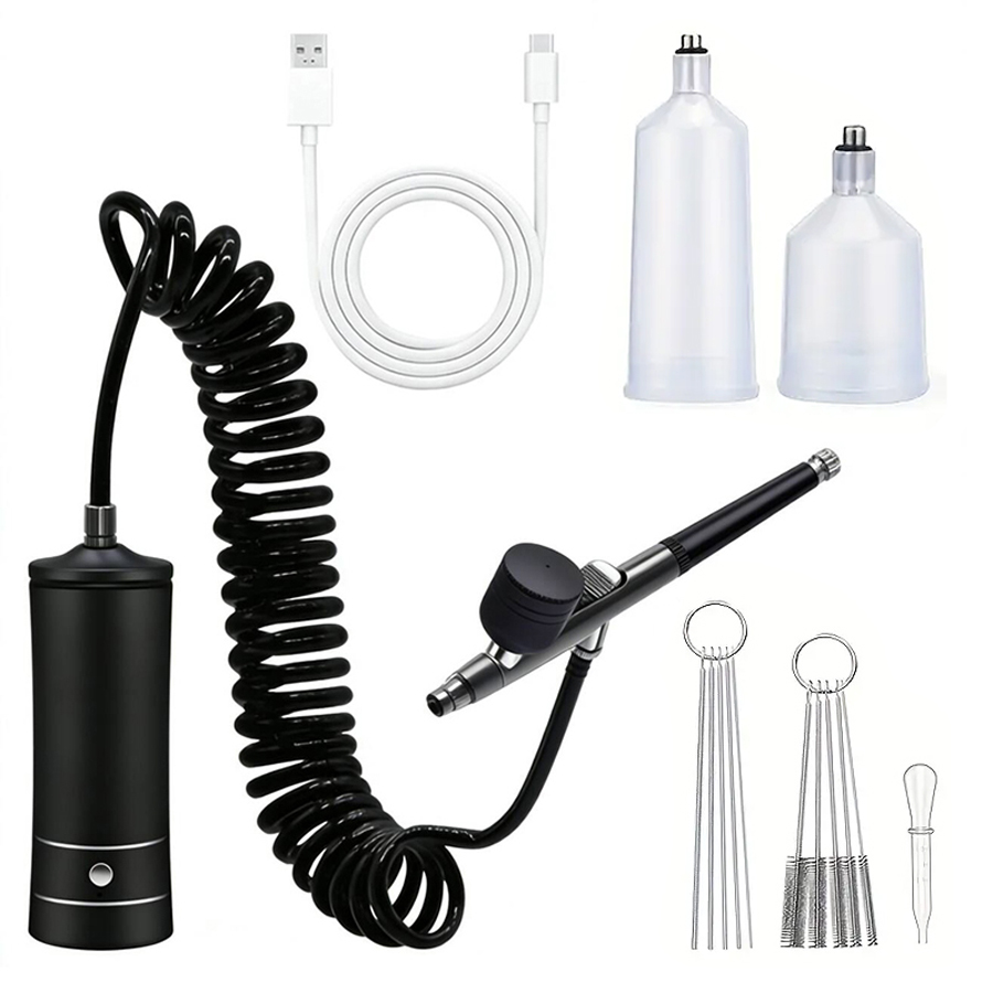 Spray Gun Air Compressor Kit - 휴대용 에어브러시 키트(컴프레셔 포함) - 페인팅,