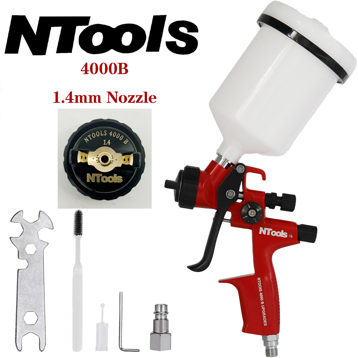 NTOOLS 4000B 1.3구경 및 1.4구경 선택  - Hvlp Spray Gun Gravity Feed 리뷰 및 가격