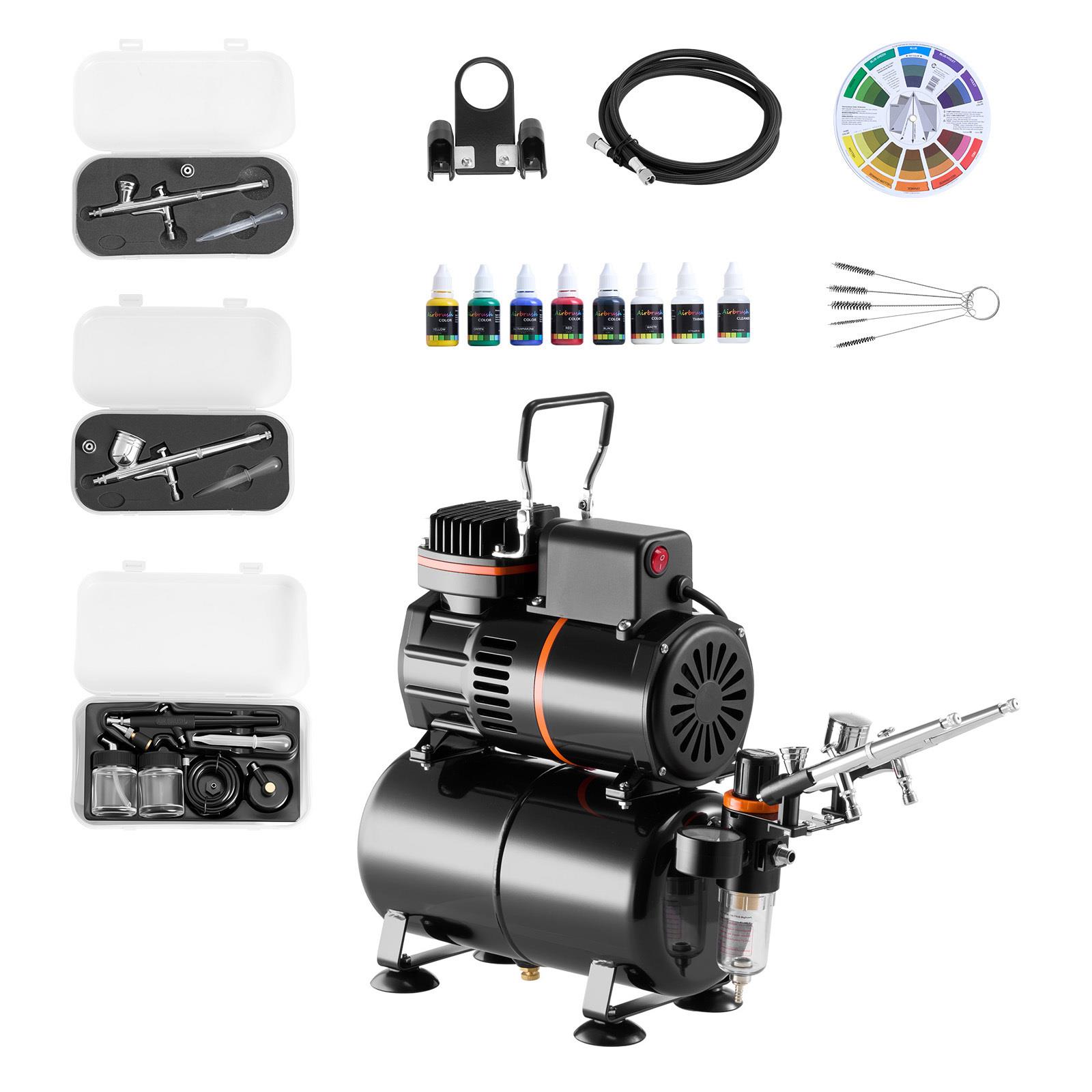 에어브러시 키트: 1/6 크기의 컴프레서와 탱크, 3개 - Airbrush Kit Compressor 리뷰 및 가격