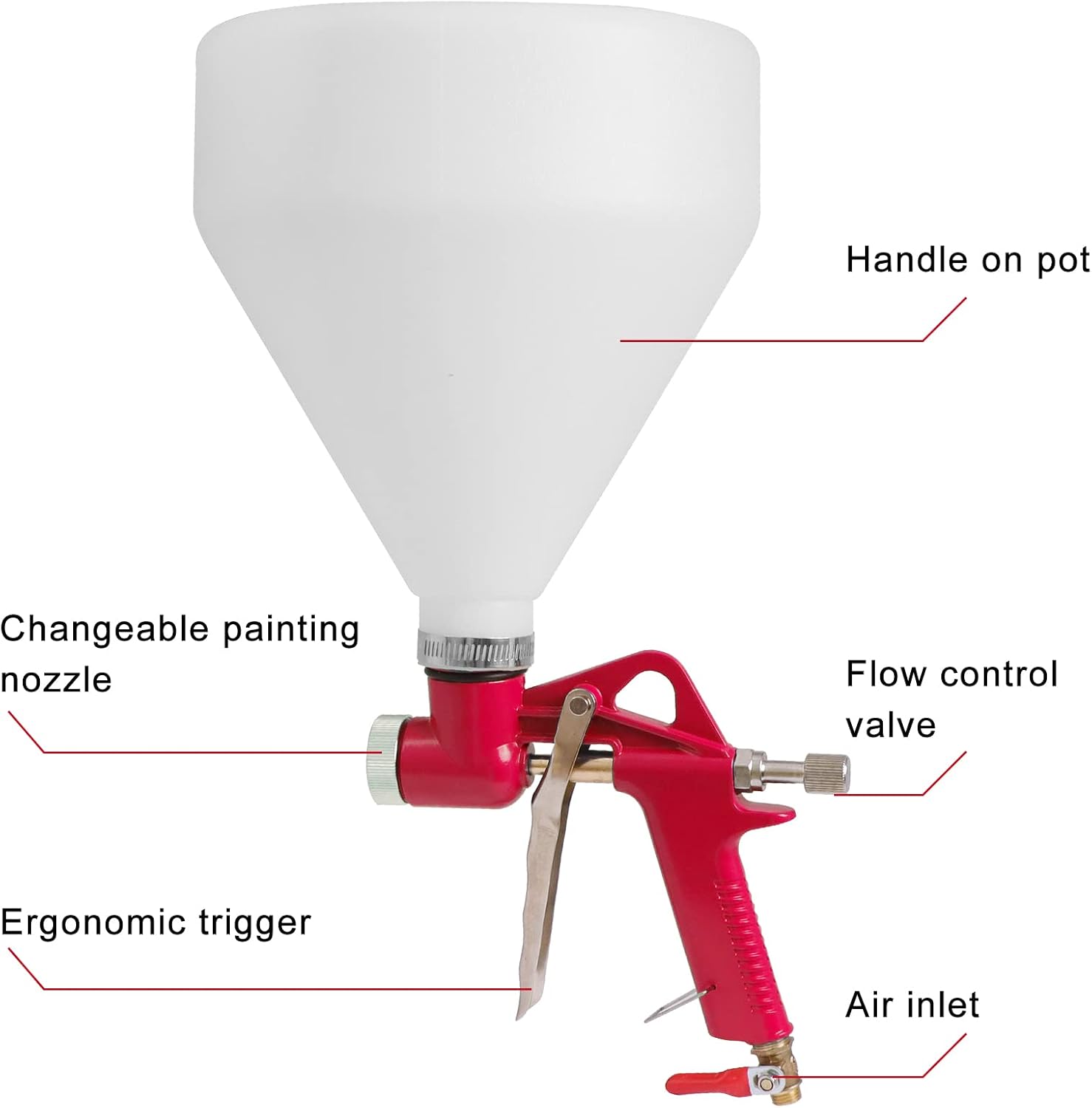 BLUASPAY 1.5L 에어 호퍼 스프레이 건 3 노 - Texture Spray Hopper Gun 리뷰 및 가격