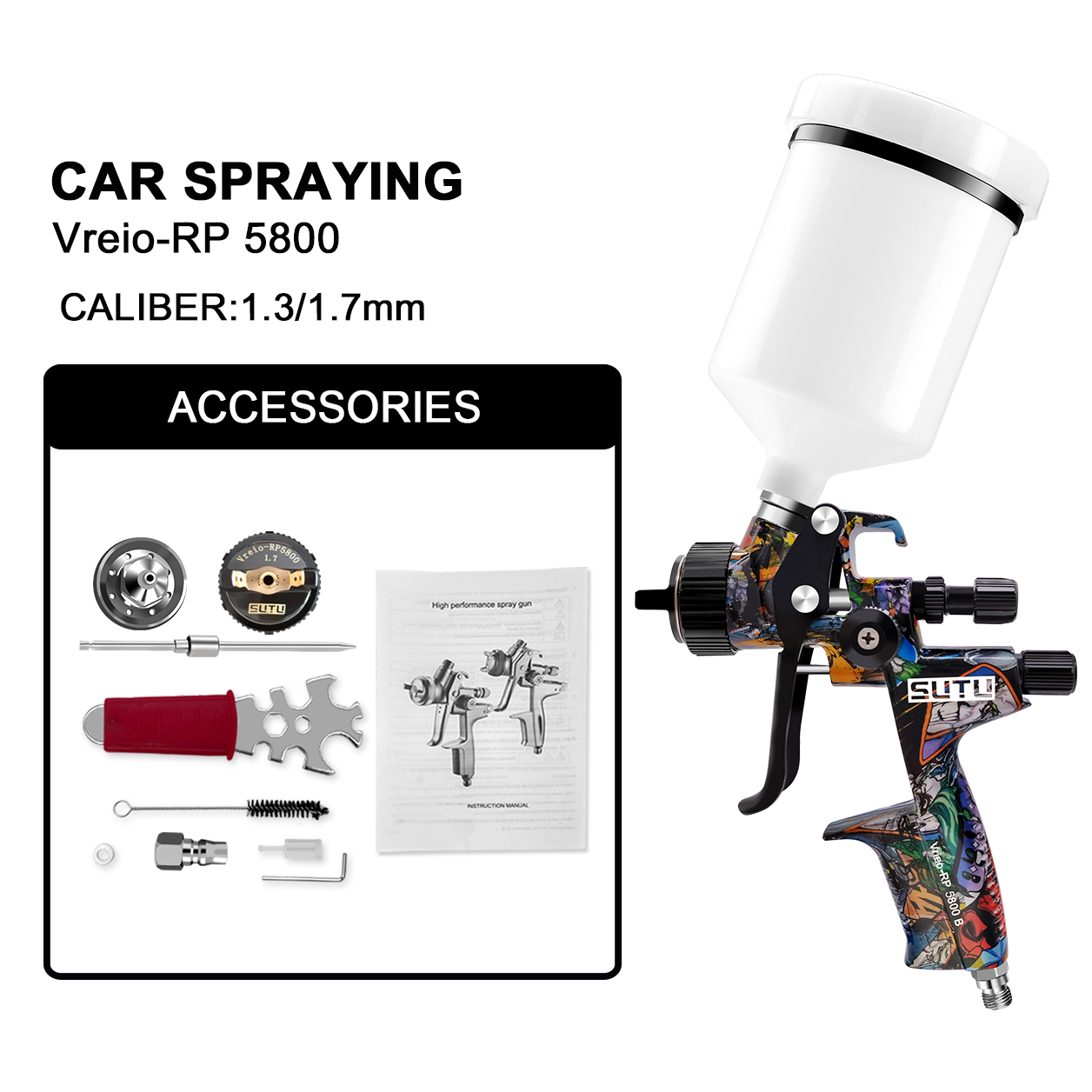 SUTU 5800 공압식 스프레이 건, 1.3/1.7m - Airless Paint Sprayer 3000Psi 리뷰 및 가격