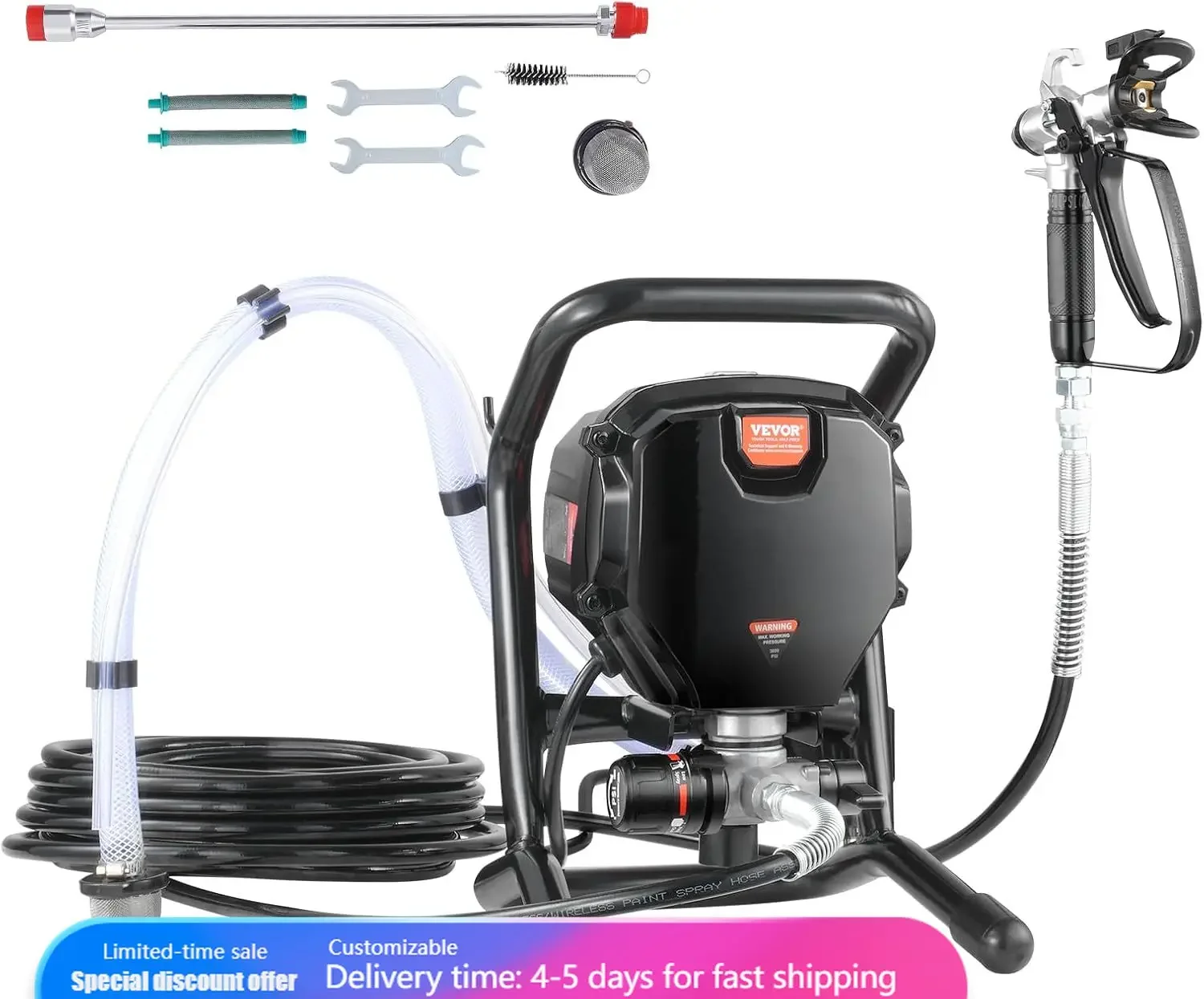 750W 스탠드형 무공기 페인트 분사기, 3000PSI - Airless Paint Sprayer 3000Psi 리뷰 및 가격