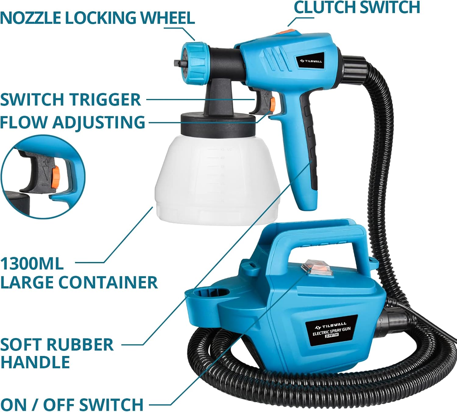 800W HVLP 전기 페인트 분무기 1200ML 최소 - Electric Paint Sprayer 800W 리뷰 및 가격