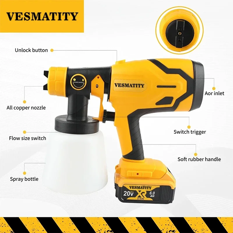 고출력 1500W 휴대용 무선 전기 HVLP 스프레이  - Cordless Paint Sprayer 20V 리뷰 및 가격
