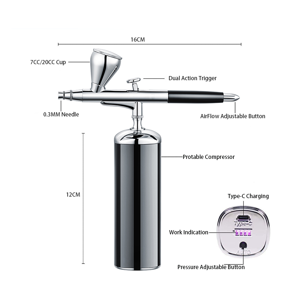 무선 휴대용 에어 브러시 압축기 키트, 저렴한 미니 무 - Spray Gun Air Compressor Kit 리뷰 및 가격