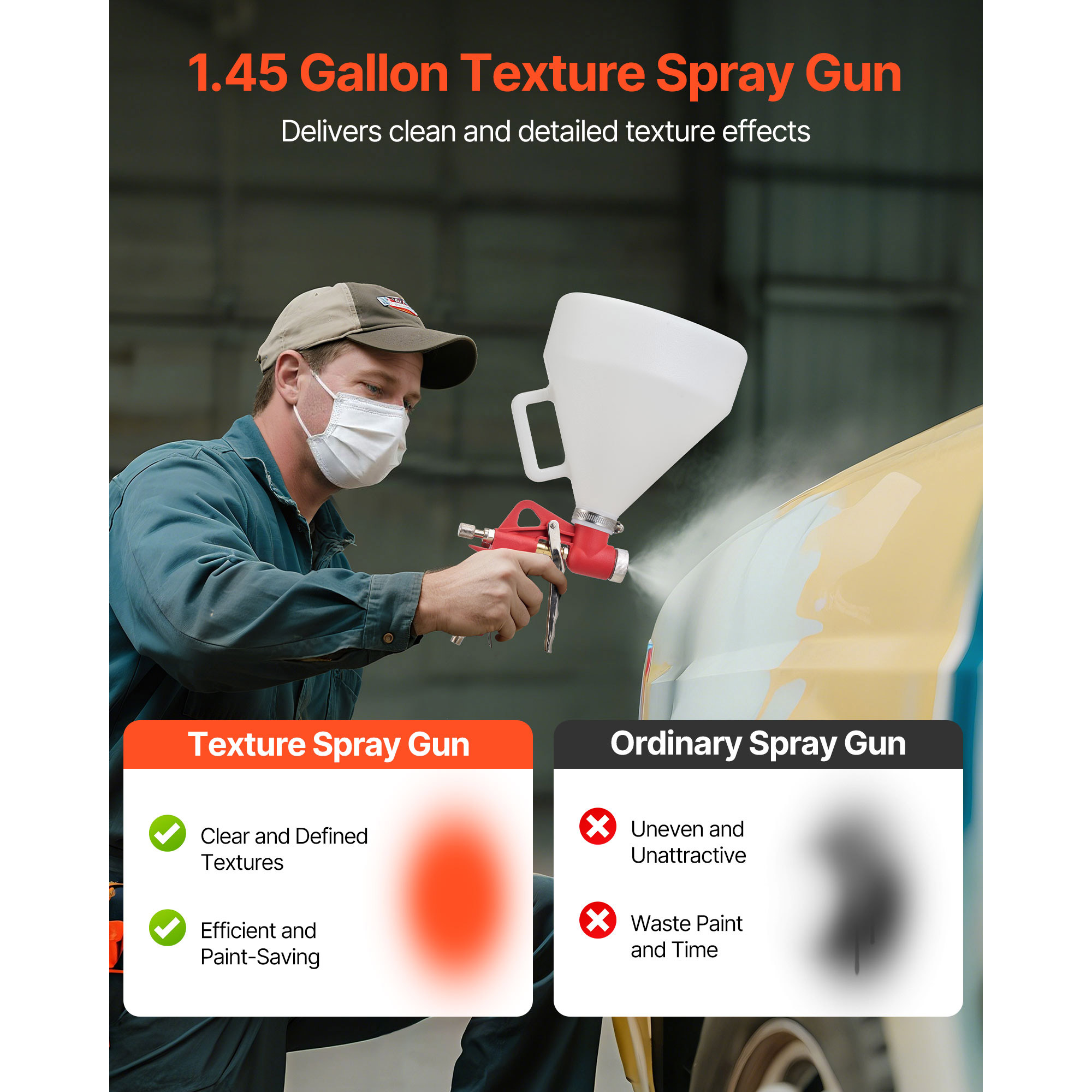 SucceBuy 에어 텍스처 스프레이 건 1.45갤런  - Texture Spray Hopper Gun 리뷰 및 가격