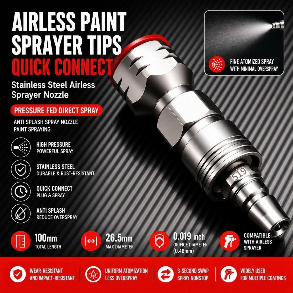 빠른 연결 방식의 에어리스 페인트 분무기 노즐, 스테인 - Paint Sprayer Nozzle Kit 리뷰 및 가격