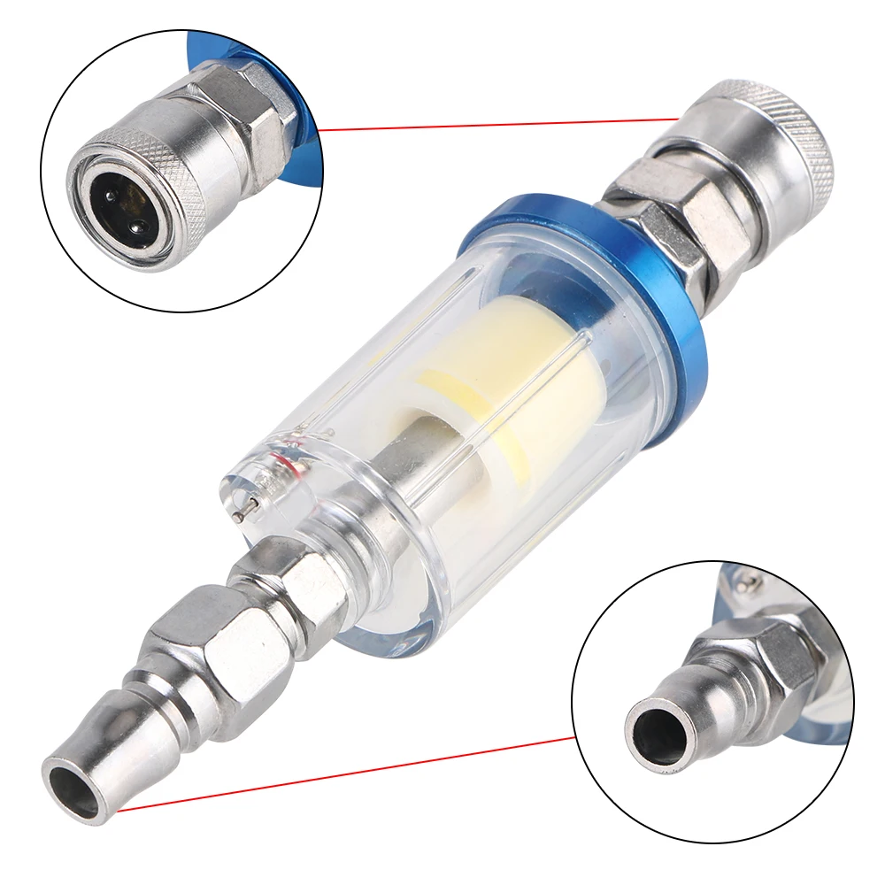 1/4인치 나사산이 있는 투명한 물 분리 장치, 공기  - Spray Gun Air Compressor Kit 리뷰 및 가격