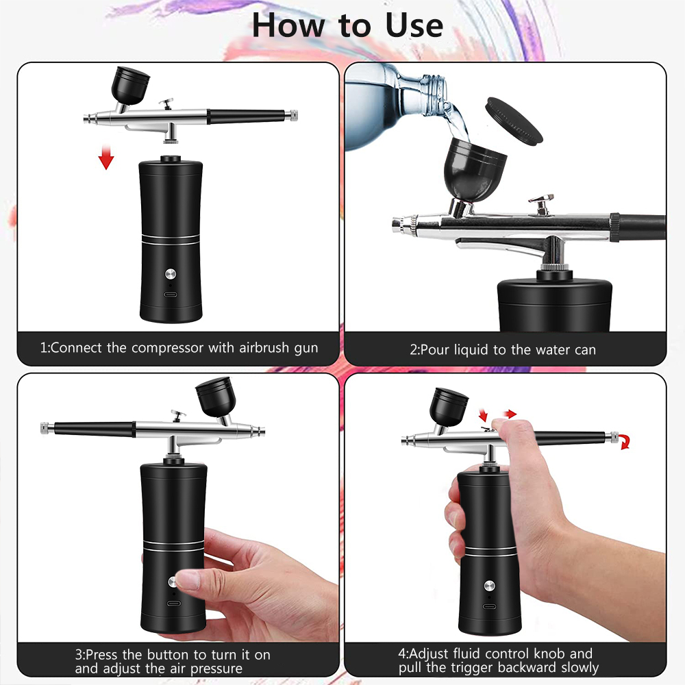 무선 휴대용 에어브러시 네일 아트 케이크 페인팅 공예  - Airbrush Kit Compressor 리뷰 및 가격