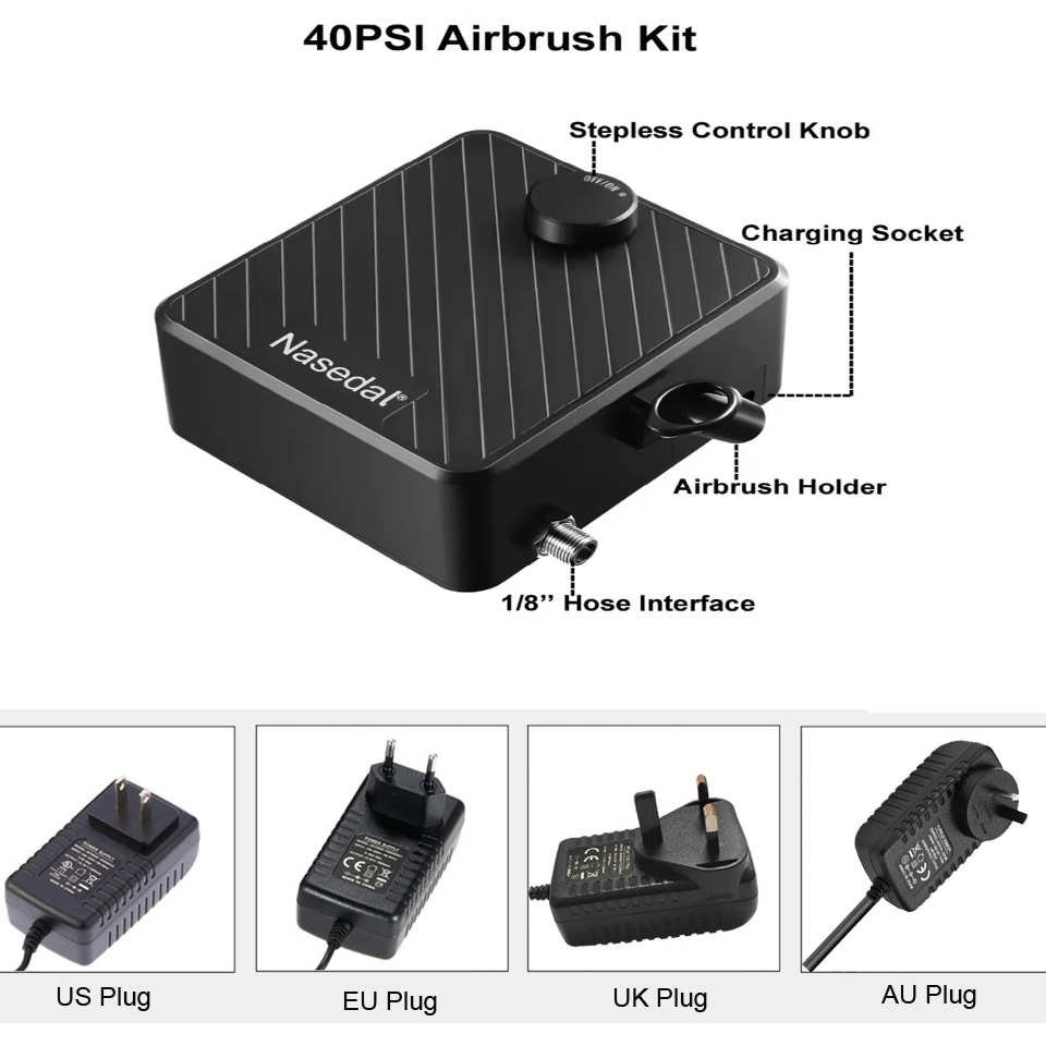 나세달 에어브러시 에어 컴프레서 키트 자동 정지 40p - Spray Gun Air Compressor Kit 리뷰 및 가격