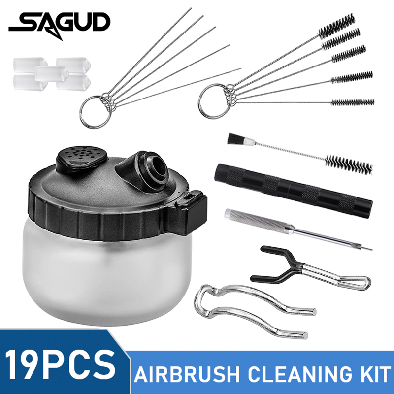 SAGUD 19종 에어브러시 세척 키트, 스프레이 건  - Airbrush Kit Compressor 리뷰 및 가격