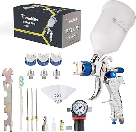 600ml 플라스틱 페인트 컵과 3개의 노즐이 포함된  - Hvlp Spray Gun Gravity Feed 리뷰 및 가격