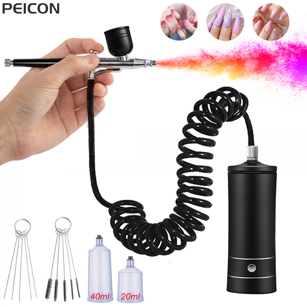 압축기가있는 에어 브러시 네일 손톱 용 압축기가있는 휴 - Airbrush Kit Compressor 리뷰 및 가격